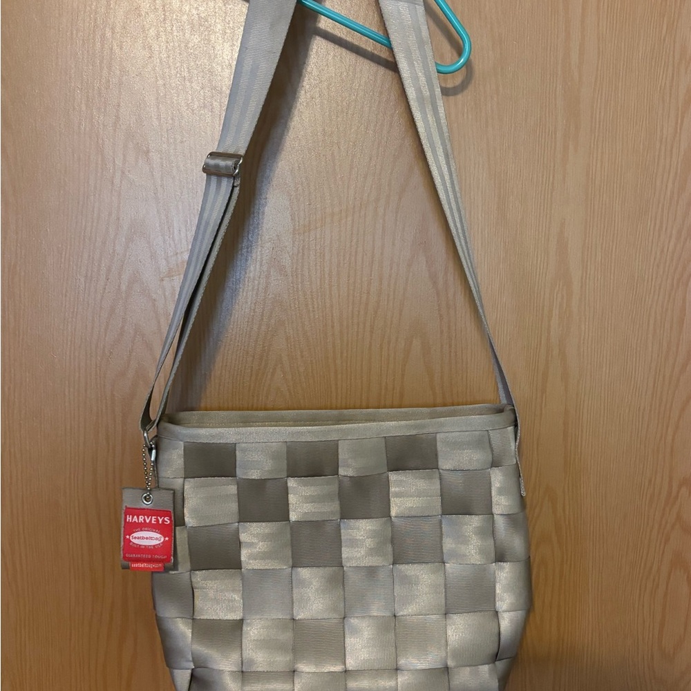 Harveys Tan Seatbelt Woven Crossbody Shoulder Bag